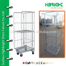 wire mesh logistic cargo storage roll cart